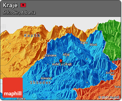 Political Panoramic Map of Krajë