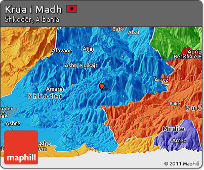Political Panoramic Map of Krua I Madh