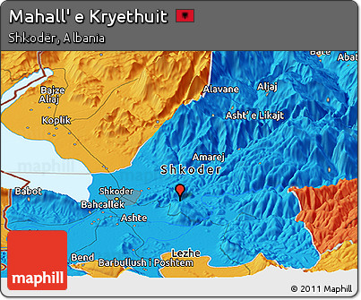 Political Panoramic Map of Mahall' E Kryethuit