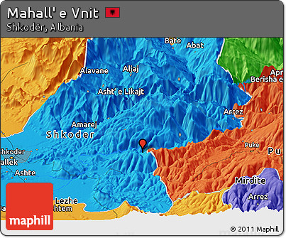 Political Panoramic Map of Mahall' E Vnit
