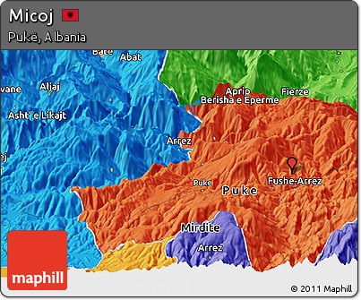 Political Panoramic Map of Micoj