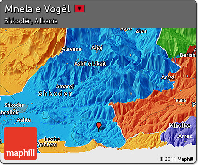Political Panoramic Map of Mnela E Vogël
