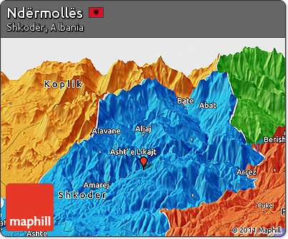 Political Panoramic Map of Ndërmollës