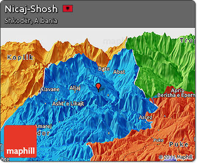 Political Panoramic Map of Nicaj-Shosh