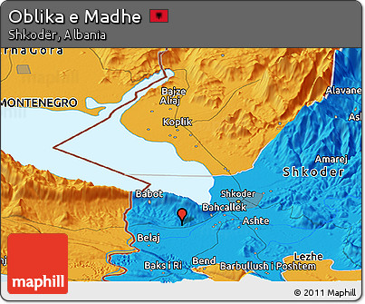 Political Panoramic Map of Oblika E Madhe