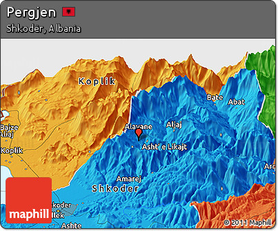Political Panoramic Map of Pergjen