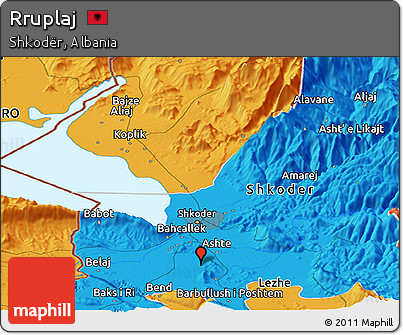 Political Panoramic Map of Rruplaj
