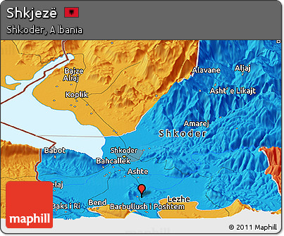 Political Panoramic Map of Shkjezë