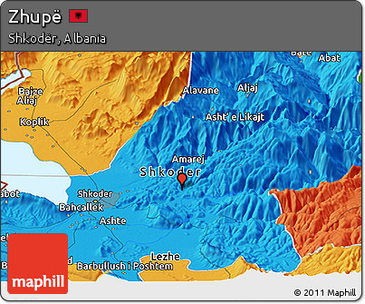 Political Panoramic Map of Zhupë