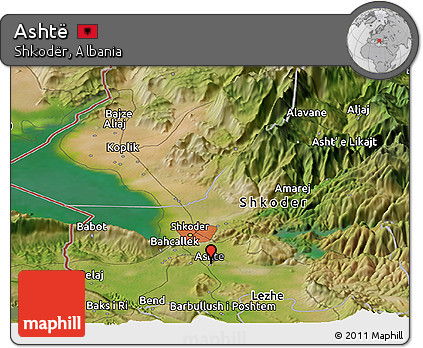 Satellite Panoramic Map of Ashtë