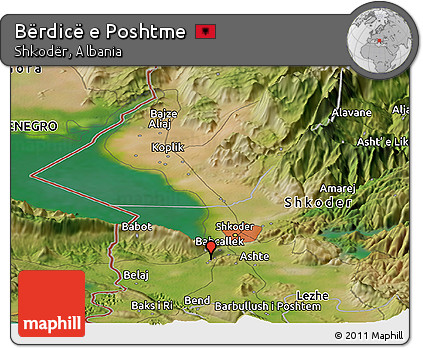 Satellite Panoramic Map of Bërdicë E Poshtme