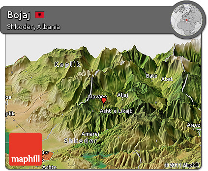 Satellite Panoramic Map of Bojaj