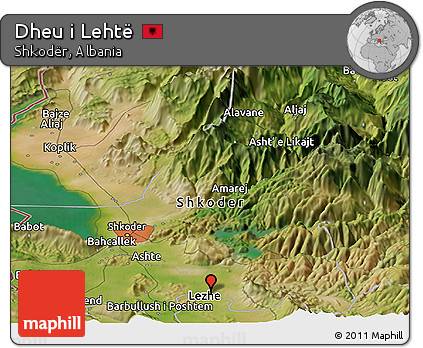 Satellite Panoramic Map of Dheu I Lehtë