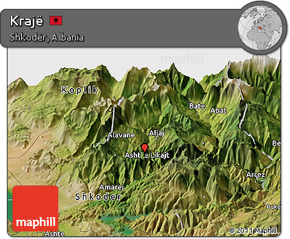 Satellite Panoramic Map of Krajë