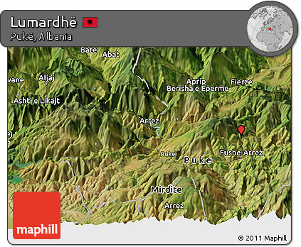 Satellite Panoramic Map of Lumardhë