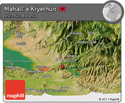 Satellite Panoramic Map of Mahall' E Kryethuit