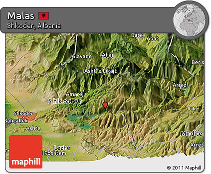Satellite Panoramic Map of Malas