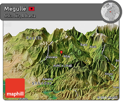 Satellite Panoramic Map of Mëgullë