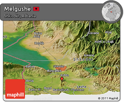 Satellite Panoramic Map of Melgushë