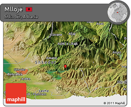 Satellite Panoramic Map of Mllojë