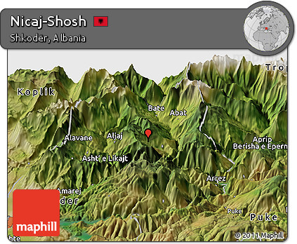 Satellite Panoramic Map of Nicaj-Shosh