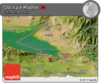 Satellite Panoramic Map of Oblika E Madhe