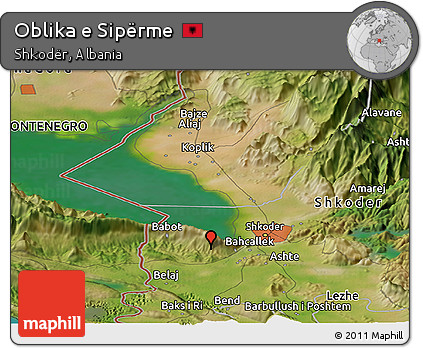 Satellite Panoramic Map of Oblika E Sipërme
