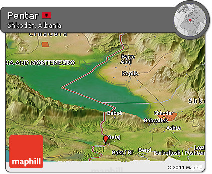 Satellite Panoramic Map of Pentar