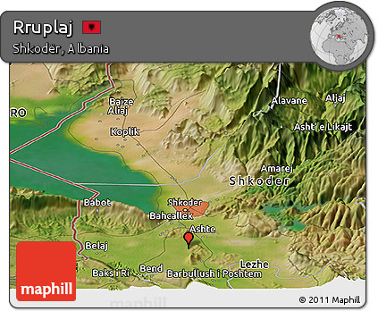 Satellite Panoramic Map of Rruplaj