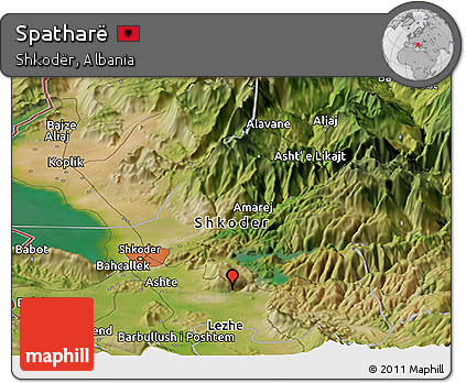 Satellite Panoramic Map of Spatharë