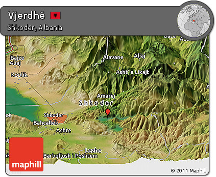 Satellite Panoramic Map of Vjerdhë