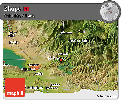 Satellite Panoramic Map of Zhupë