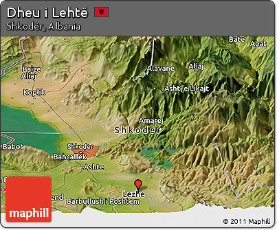 Satellite Panoramic Map of Dheu I Lehtë