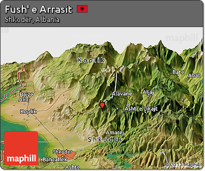 Satellite Panoramic Map of Fush' E Arrasit