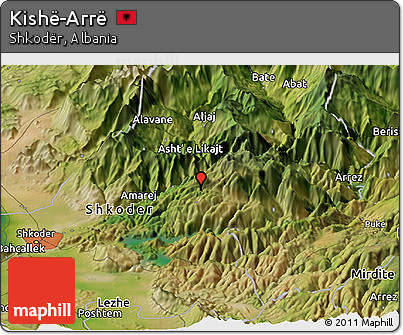 Satellite Panoramic Map of Kishë-Arrë