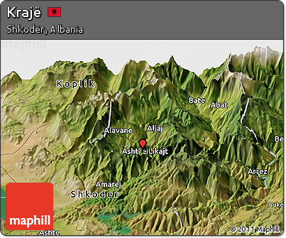 Satellite Panoramic Map of Krajë