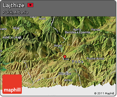 Satellite Panoramic Map of Lajthizë