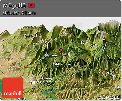 Satellite Panoramic Map of Mëgullë