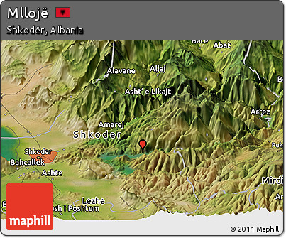 Satellite Panoramic Map of Mllojë