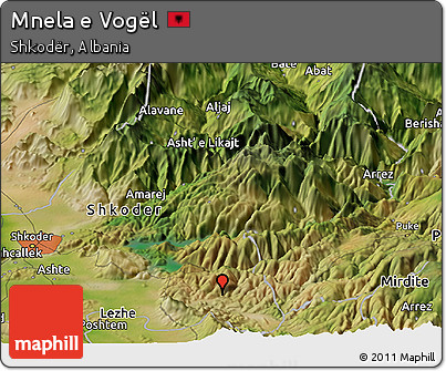 Satellite Panoramic Map of Mnela E Vogël