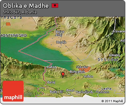 Satellite Panoramic Map of Oblika E Madhe
