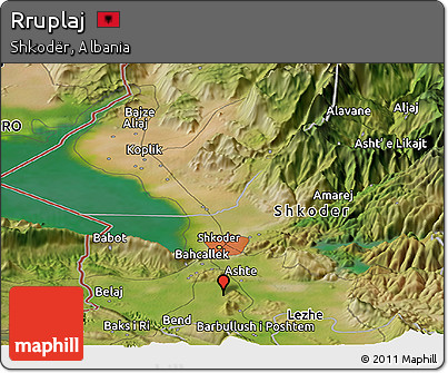 Satellite Panoramic Map of Rruplaj