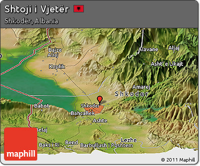 Satellite Panoramic Map of Shtoji I Vjetër