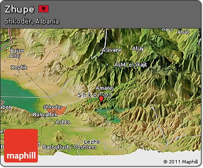Satellite Panoramic Map of Zhupë