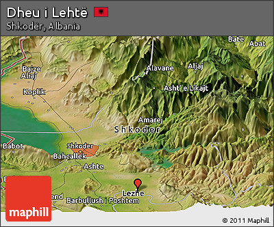 Satellite Panoramic Map of Dheu I Lehtë