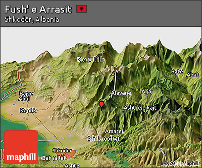Satellite Panoramic Map of Fush' E Arrasit