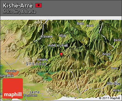 Satellite Panoramic Map of Kishë-Arrë