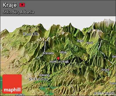 Satellite Panoramic Map of Krajë