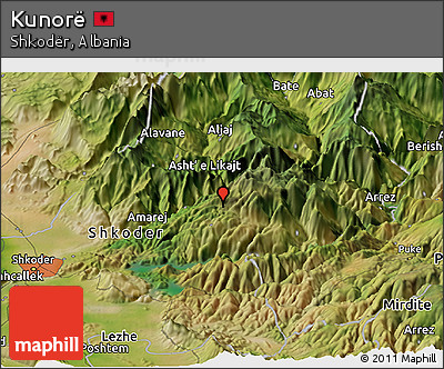 Satellite Panoramic Map of Kunorë