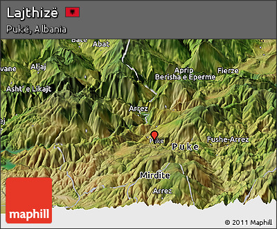 Satellite Panoramic Map of Lajthizë